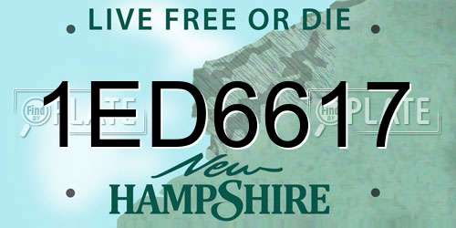 1ED6617 New Hampshire License Plate