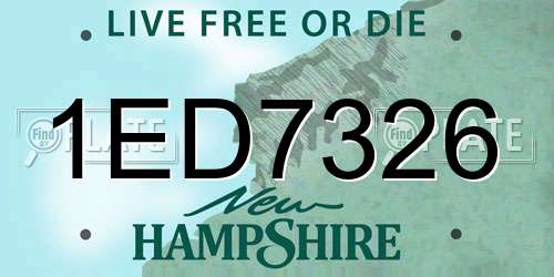 1ED7326 New Hampshire License Plate