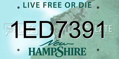 1ED7391 New Hampshire License Plate