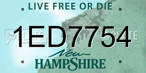 1ED7754 New Hampshire License Plate