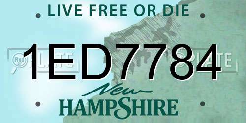 1ED7784 New Hampshire License Plate
