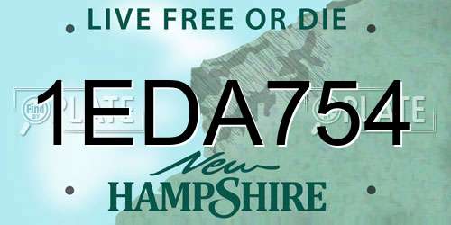 1EDA754 New Hampshire License Plate