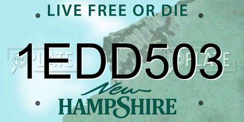 1EDD503 New Hampshire License Plate