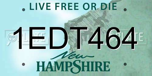 1EDT464 New Hampshire License Plate