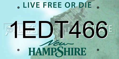 1EDT466 New Hampshire License Plate