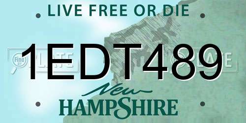 1EDT489 New Hampshire License Plate