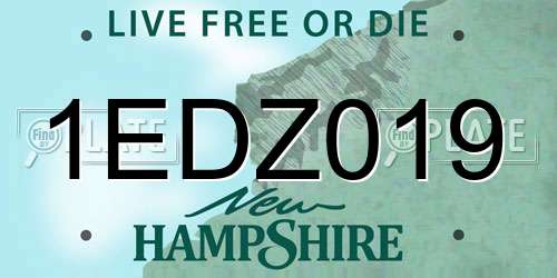 1EDZ019 New Hampshire License Plate