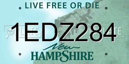 1EDZ284 New Hampshire License Plate