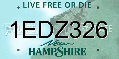 1EDZ326 New Hampshire License Plate