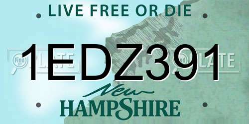 1EDZ391 New Hampshire License Plate