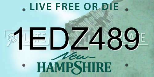 1EDZ489 New Hampshire License Plate