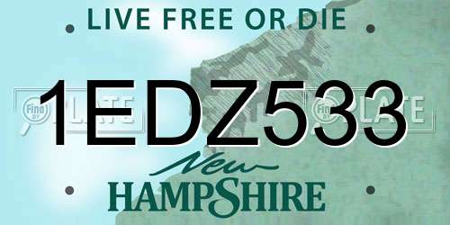1EDZ533 New Hampshire License Plate