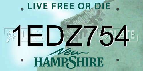 1EDZ754 New Hampshire License Plate