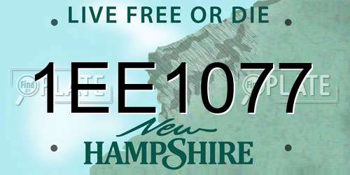 1EE1077 New Hampshire License Plate