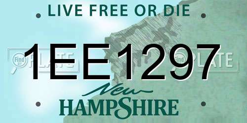 1EE1297 New Hampshire License Plate