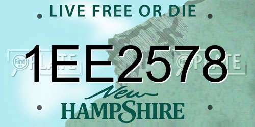 1EE2578 New Hampshire License Plate
