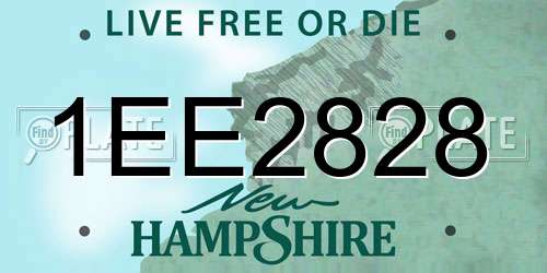 1EE2828 New Hampshire License Plate