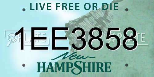 1EE3858 New Hampshire License Plate