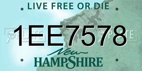 1EE7578 New Hampshire License Plate