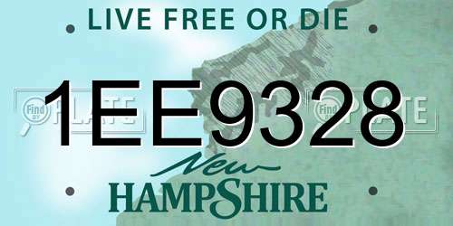 1EE9328 New Hampshire License Plate