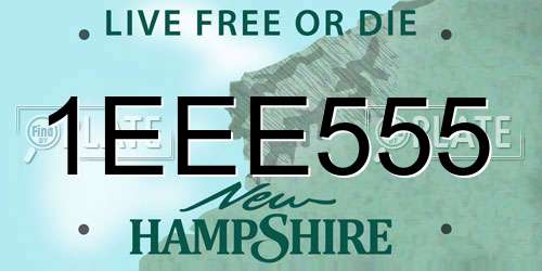 1EEE555 New Hampshire License Plate