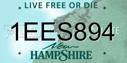 1EES894 New Hampshire License Plate