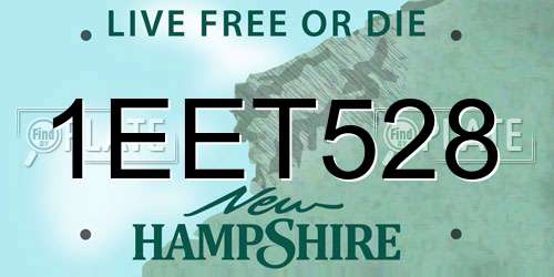 1EET528 New Hampshire License Plate