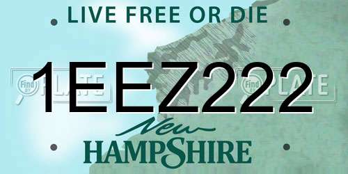 1EEZ222 New Hampshire License Plate