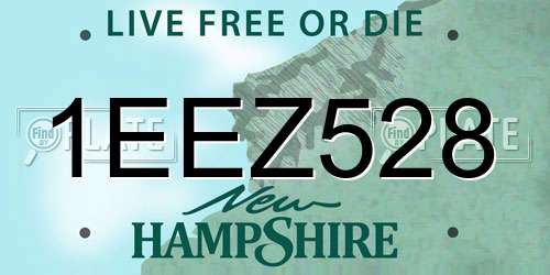 1EEZ528 New Hampshire License Plate