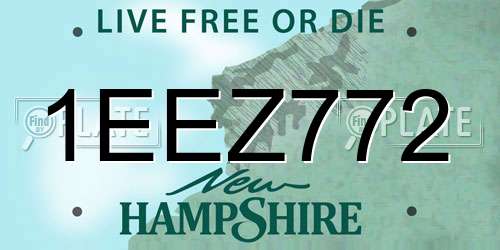 1EEZ772 New Hampshire License Plate