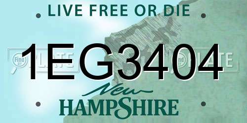 1EG3404 New Hampshire License Plate