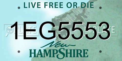 1EG5553 New Hampshire License Plate