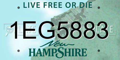 1EG5883 New Hampshire License Plate
