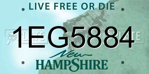 1EG5884 New Hampshire License Plate