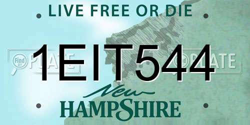 1EIT544 New Hampshire License Plate