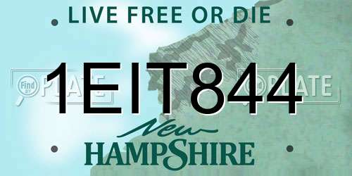1EIT844 New Hampshire License Plate