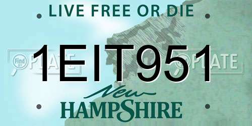 1EIT951 New Hampshire License Plate