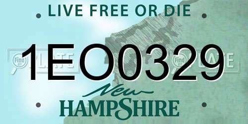 1EO0329 New Hampshire License Plate