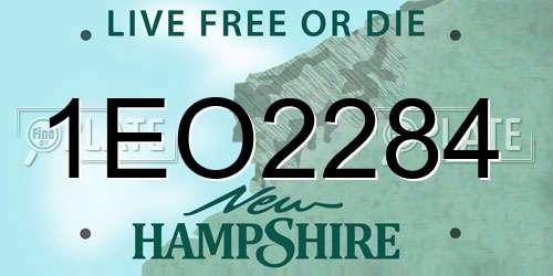 1EO2284 New Hampshire License Plate