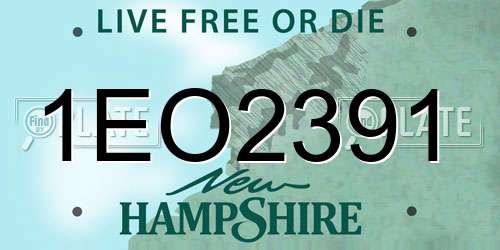 1EO2391 New Hampshire License Plate
