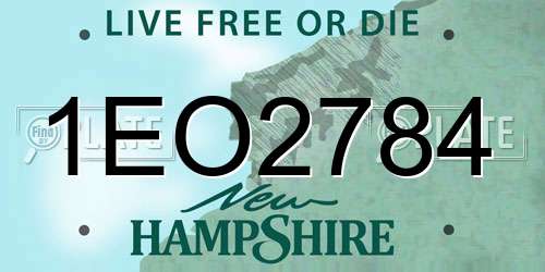 1EO2784 New Hampshire License Plate