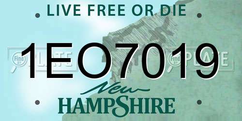1EO7019 New Hampshire License Plate