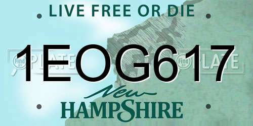 1EOG617 New Hampshire License Plate