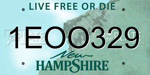 1EOO329 New Hampshire License Plate