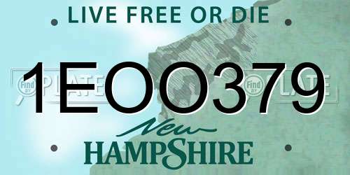 1EOO379 New Hampshire License Plate