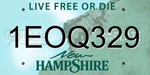 1EOQ329 New Hampshire License Plate