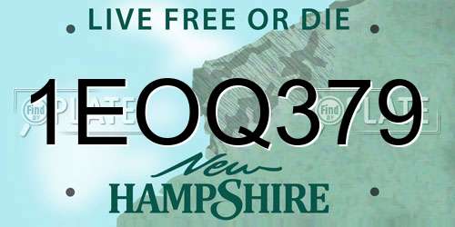 1EOQ379 New Hampshire License Plate