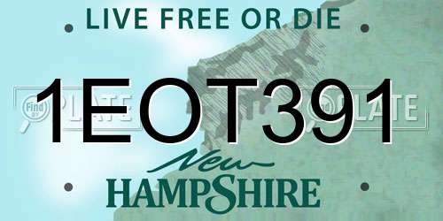 1EOT391 New Hampshire License Plate