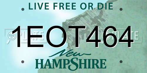 1EOT464 New Hampshire License Plate
