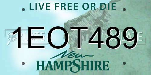 1EOT489 New Hampshire License Plate